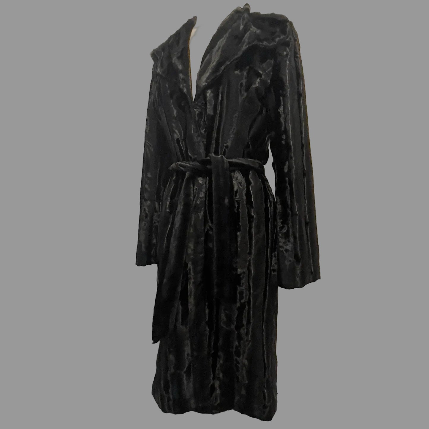 Guess Collection Faux Fur Black Coat, made in USA