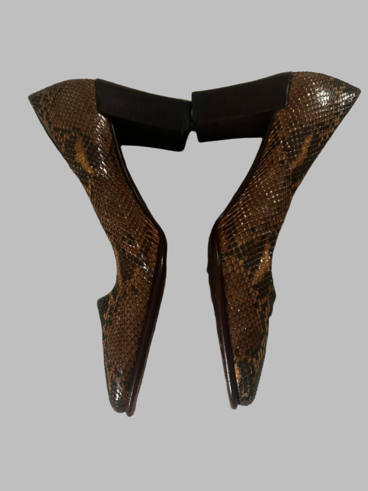 Bruno Magli Couture Snakeskin Square Toe Pumps