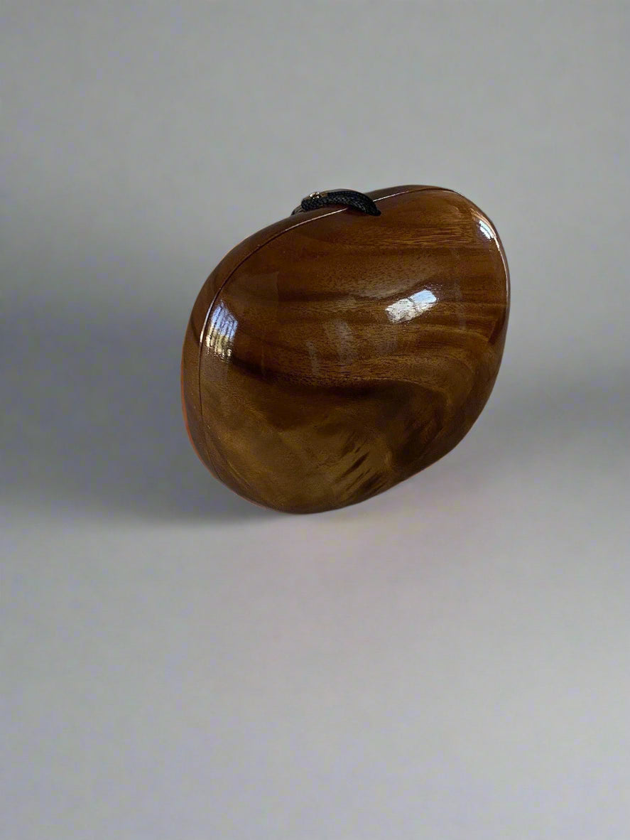 Timmy Woods Wooden Handbag with Black Tassel, 1990s