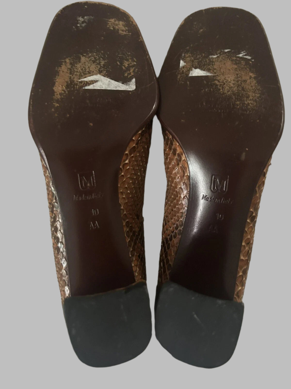 Bruno Magli Couture Snakeskin Square Toe Pumps