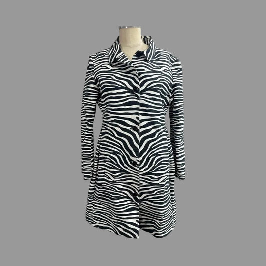 Michael Kors Zebra Print Coat, Made in Italy