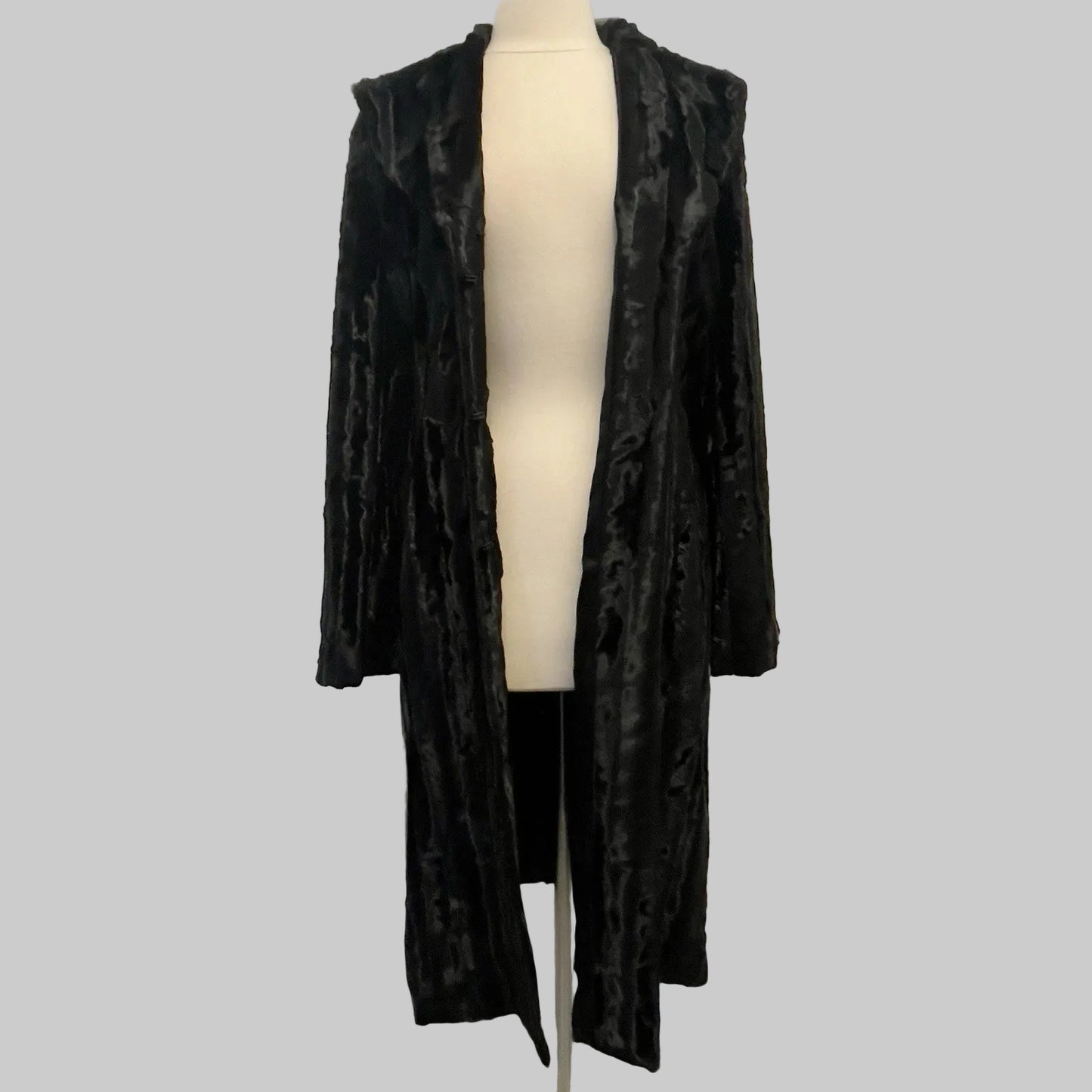 Guess Collection Faux Fur Black Coat, made in USA