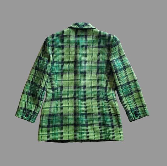 1990s Kasper Green Plaid Jacket, 8