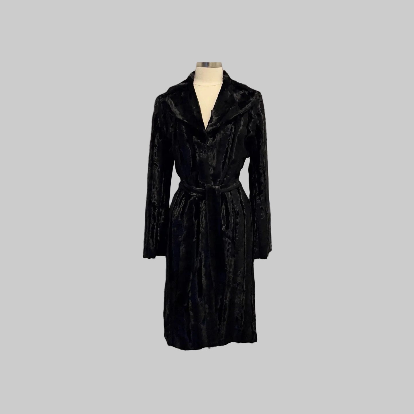 Guess Collection Faux Fur Black Coat, made in USA